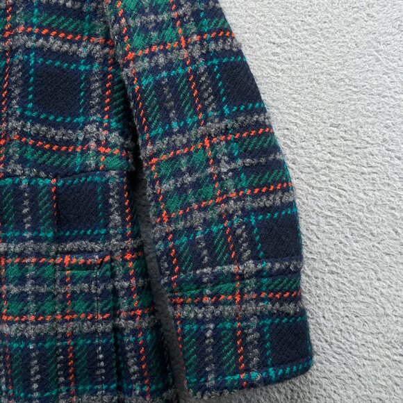 Marc by Marc Jacobs Plaid Checkered Wool Blend Coat Double Breasted Medium - Picture 4 of 13
